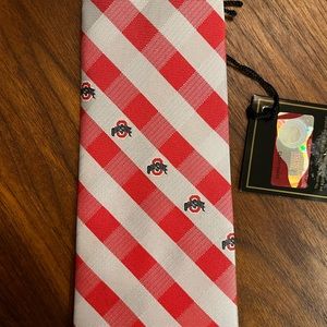 Ohio State Buckeyes scarlet and grey tie
